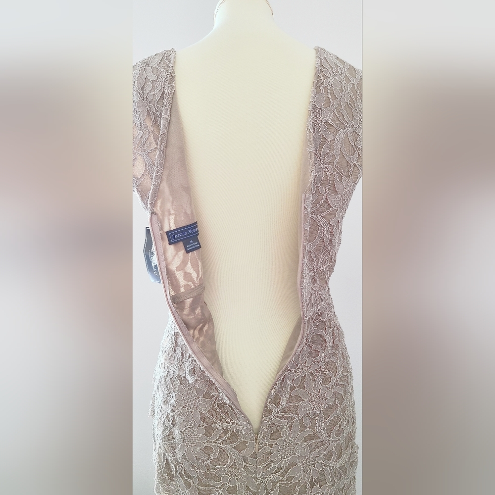 Woman's Jessica Howard Toupe Evening Dress with ruffle design - Picture 4 of 4
